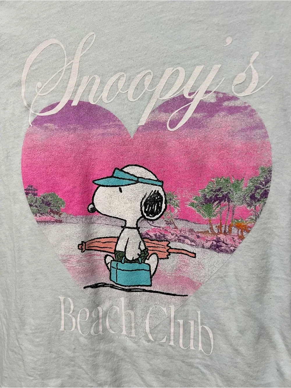 Old Navy Light Blue Snoopy Beach Club Graphic Tee